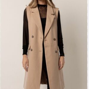 Bagatelle  collection Chic Sleeveless Trench Vest - Camel Tan